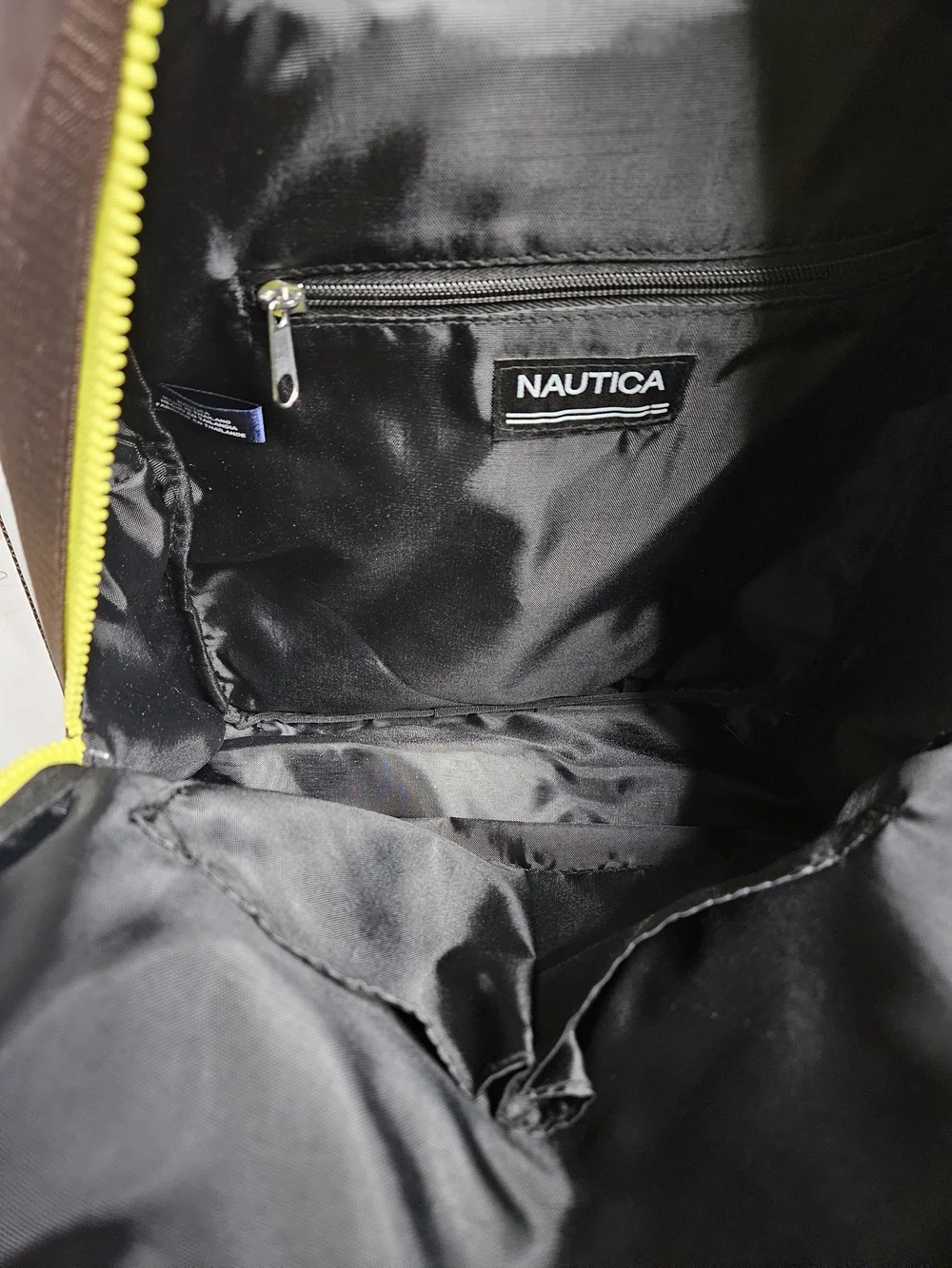Nautica Men’s Brown Backpack with Light Blue Accents